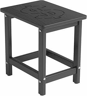 16.6'' HDPE Outdoor Side Table, All-Weather Small Outdoor Table for Adirondack, Patio, Porch, Balcony, Poolside (Black)