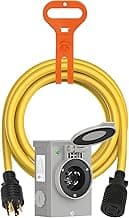30 Amp Generator Cord and Pre-drilled Power Inlet Box Kit, NEMA L14-30P to L14-30R, 15FT 4 Prong 10 Gauge STW Wire with Twist Lock Connector, L14-30P Inlet Box for Generator to House, ETL Listed