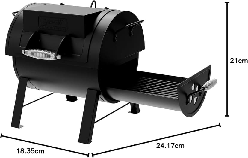 Dyna-Glo DGSS287CB-D Portable Tabletop Charcoal Grill & Side Firebox