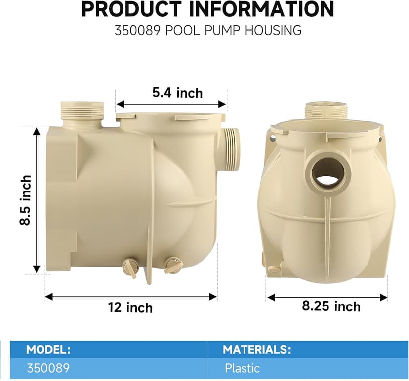 350089 Inground Pool and Spa Booster Pump Body Housing – Replacement Part for Pool & Spa Systems, Compatible with Pentair,SuperFlo Inground Pool and Spa Booster Pump Body Housing,Easy to Install