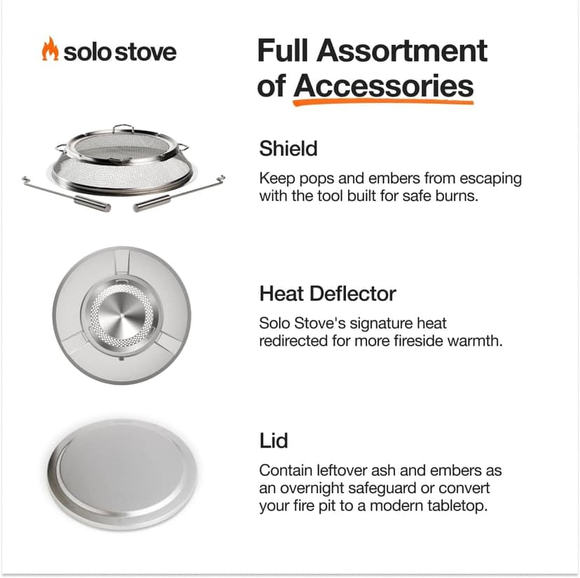 Solo Stove Yukon 2.0, 27 Inch Smokeless Fire Pit with Removable Ash Pan - Wood Burning Portable Stainless Steel Outdoor Fireplace, Stainless Steel, Ideal for 6 or More People, 38 lbs