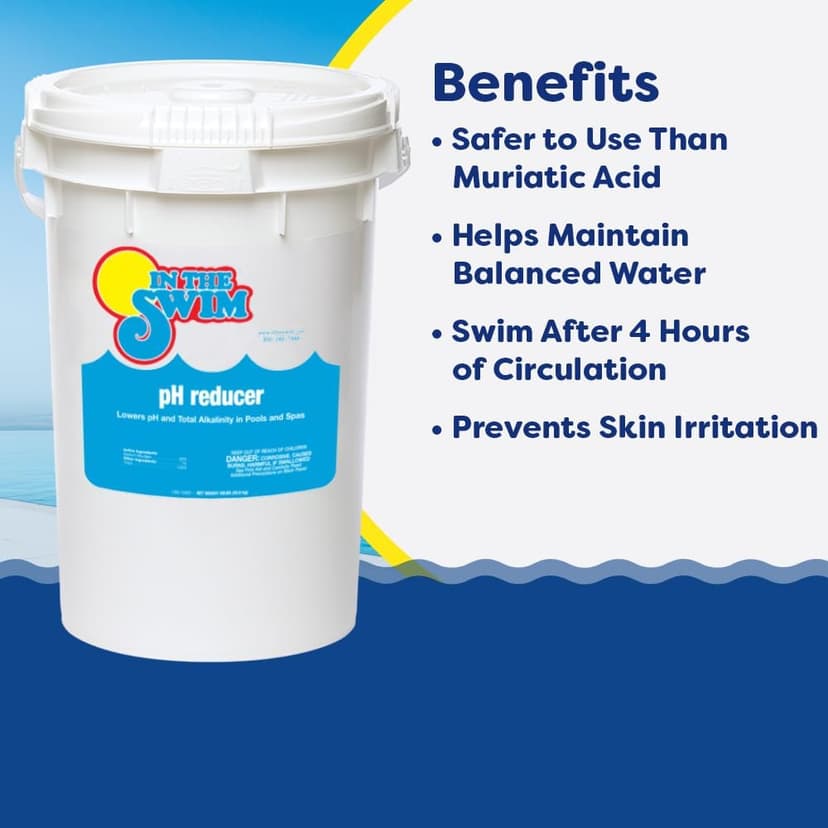 In The Swim pH Reducer for Swimming Pools, Spas, and Hot Tubs - Lowers Alkalinity - Prevents Cloudy Water - Balances Water - 90% Sodium Bisulfate - 10 Pounds