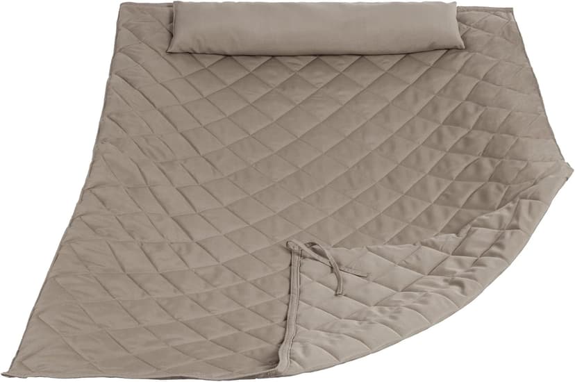 ANOW Double Hammock Pad and Pillow Set, 2 Person Polyester Hammock Pad, Light Brown