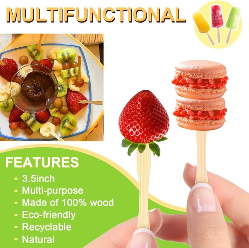 700 Pcs Bamboo Appetizer Forks, PEOUWNES Mini Toothpicks for Appetizers, 3.5 Inch Picks Bamboo Forks, Wooden Forks Food Picks for Cocktail Parties, Party, Fruits, Charcuterie Accessories