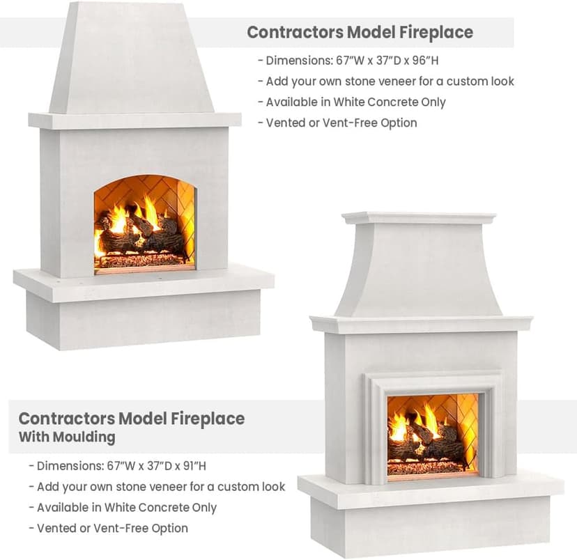 Contractor's Model Outdoor Fireplace | American Fyre Designs (Vented)