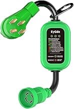 EyGde 50 Amp to 4 Prong 30 Amp Generator Adapter with Surge Protector - Patented NEMA 14-50P Twist Lock Male to L14-30R Female Plug, STW Cord with Circuit Analyzer for Generator