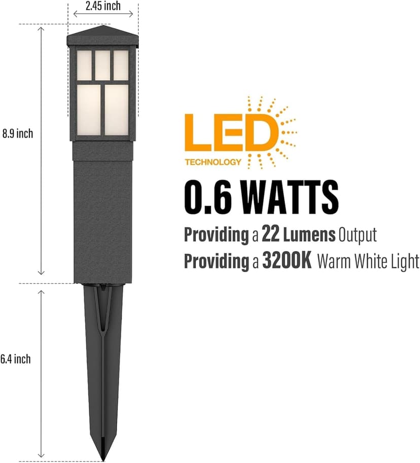 Malibu C Outdoor Pathway Light LED Low Voltage Landscape Lighting Mission Collection Bollard Path Lights Decoration Garden Light 8419-4321-01