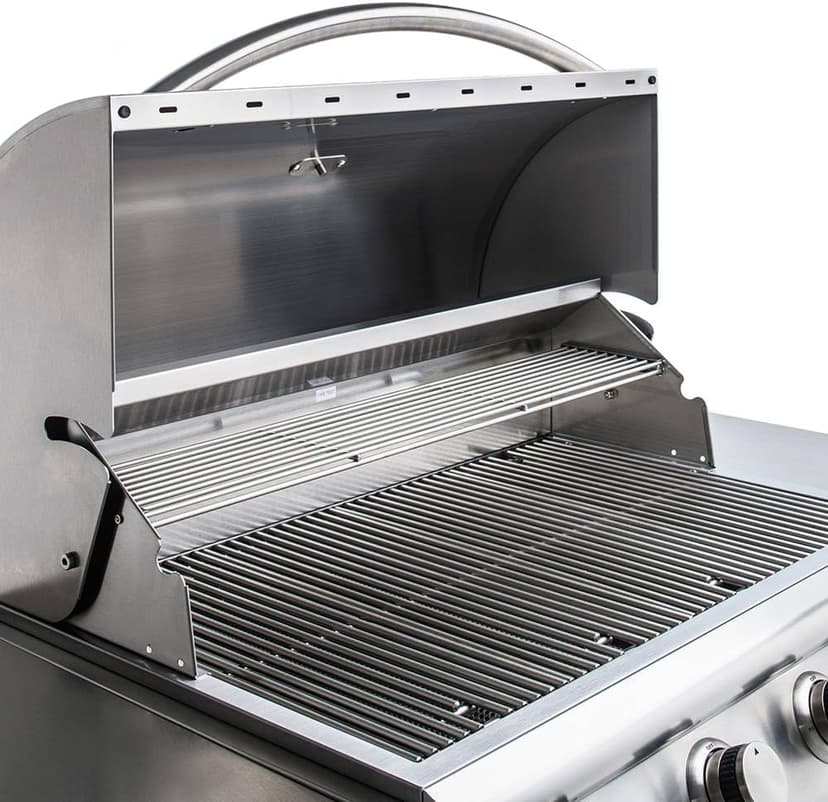 Blaze Prelude LBM 32-Inch 4-Burner Built-in Natural Gas Stainless Steel Grill with Flame-Stabilizing Grids, Heat Zone Separators, Drip Tray and Hood