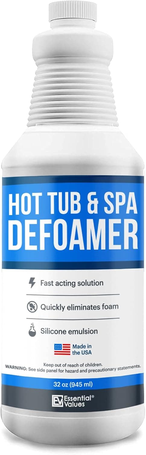 Essential Values Hot Tub, Pool & Spa Defoamer (32oz) – Quickly Removes Foam Without The Use of Harsh Hot Tub Chemicals, Eco-Friendly & Safe with Silicone Emulsion Formula. Get The Foam Down