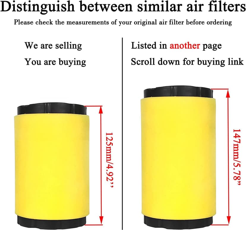 PP20VA46 Air Filter Oil Filter Tune Up Kit for Poulan Pro PP19A42 PB185A42 PP155H42 Riding Tractor 42" 46" Deck w/ 17.5hp 18.5hp 19.5hp 20hp 21hp Engine