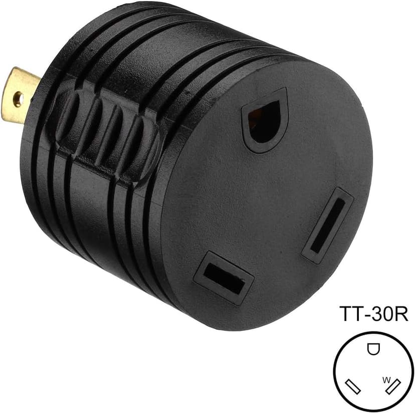 Miady RV Generator Adapter, 3-Prong 30A Male to 30Amp Female RV Power Plug for Camper Motorhome Trailer/UL Listed