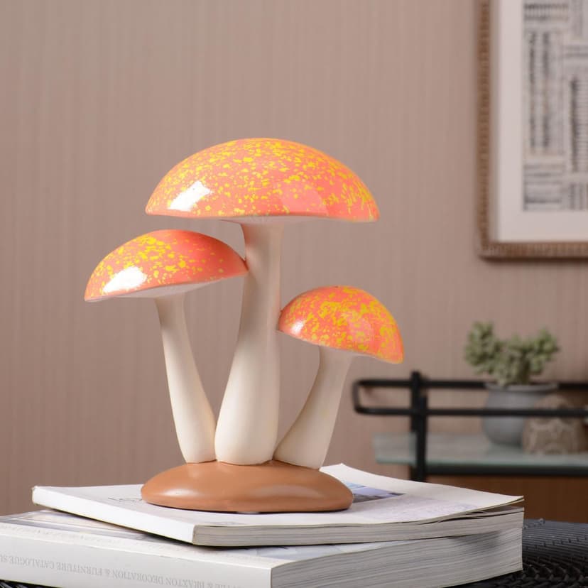 SEINHIJO Mushroom Decor Sculpture Garden Gifts Statue Outdoor Fairy Figurine Modern Patio Arts Polyresin 7.9inch
