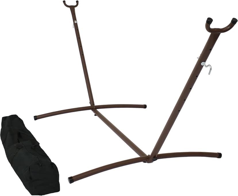Sunnydaze Brazilian Portable Steel Hammock Stand for Outside with Carrying Case - 400-Pound Capacity Hammock Frame - Bronze Finish