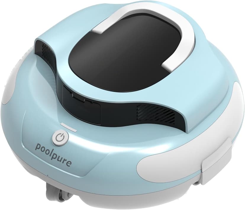 PoolPure Aquaguard SE II Cordless Robotic Pool Cleaner with 5000mah Big Battery, Extend Service Life. Ideal Pool Vacuum Robot for Above-Ground Pool (Blue)