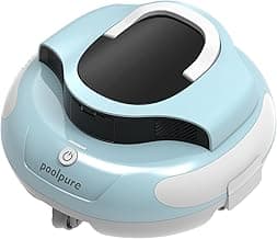 PoolPure Aquaguard SE II Cordless Robotic Pool Cleaner with 5000mah Big Battery, Extend Service Life. Ideal Pool Vacuum Robot for Above-Ground Pool (Blue)