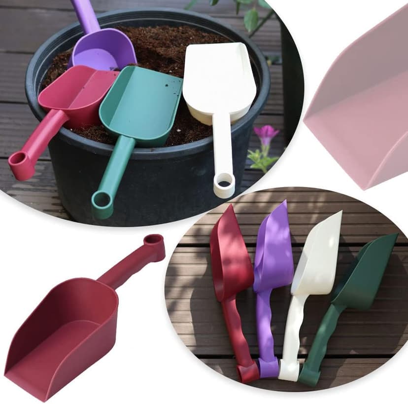 2 Pcs Garden Scoops PP Resin Hand Trowels Hanging Hole Design Shovel Scoops for Home Flower Soil Planting Digging Transplanting Compost Dog Food