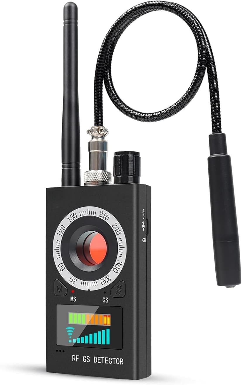 【Dual Antennas, Stronger Detection】 Hidden Camera and Bug Signal Detector, Rechargeable Portable GPS Tracker Finder, Spy Microphone Device Scanner for Travel, Home, Hotel, Car, Office, and Air-bnb