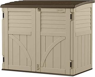 Suncast 34 Cu. Ft. Horizontal Shed for Outdoor Storage w/ Locking System, Sand/Slate