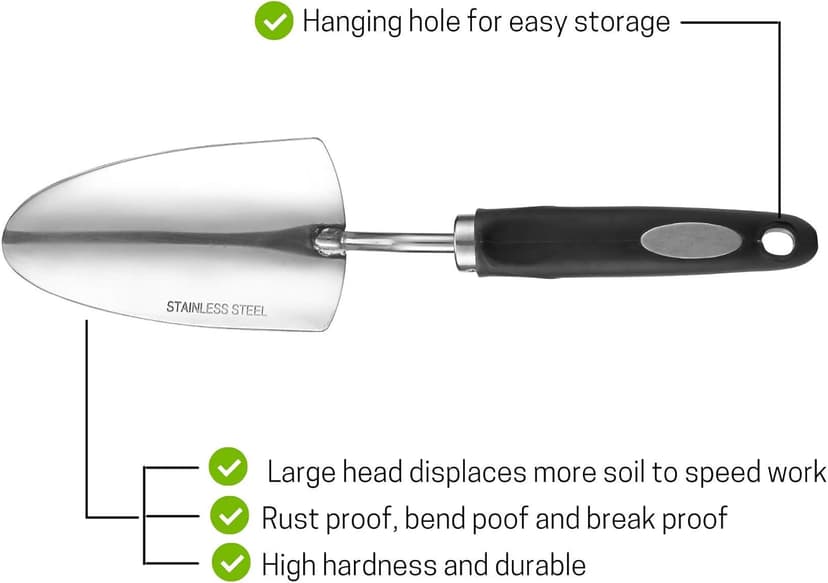 Mr. Pen Heavy Duty Stainless Steel Trowel, Garden Shovel, Hand Shovel, Gardening Tool