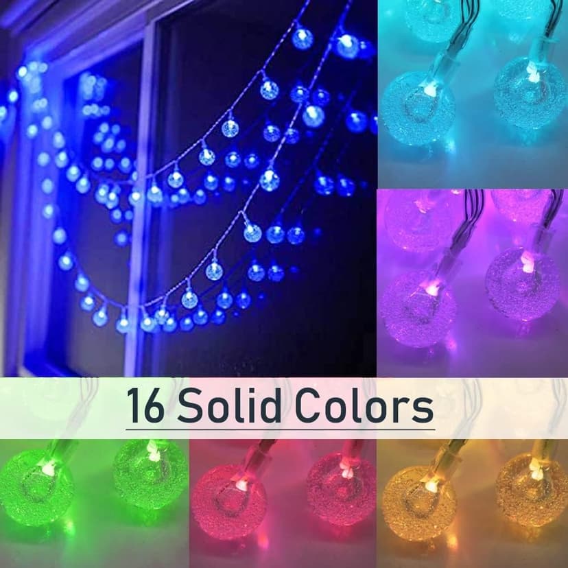 Mocalido 50ft Color Changing Globe String Lights Indoor, Hanging Colored Lights for Bedroom 75 LED USB Powered with Remote, Fairy Lights Classroom, Camping Tent Decor