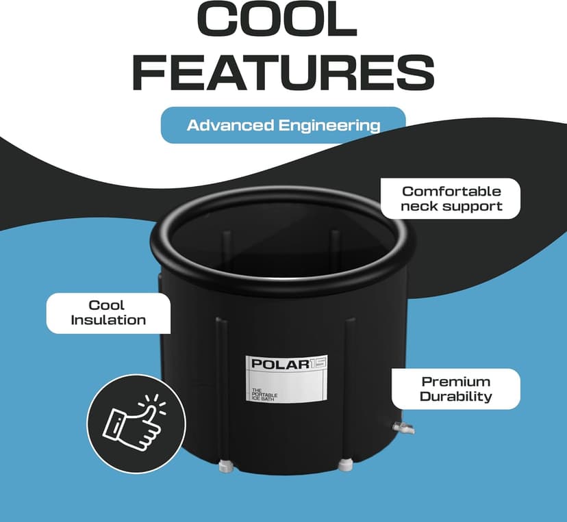 Premium Portable Ice Bath Tub for Athletes – 99-Gallon Cold Plunge Pool with Easy Drainage System – Durable PVC, Foam, and Nylon Layers – Tear-Resistant and Waterproof for Muscle Recovery