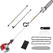Homdox Gas Powered Pole Saw 58CC, 2-Cycle Engine Gas Pole Saw with 11.5-Inch Bar with 16-Foot Extendable Reach for Branch Cutting & Tree Trimming