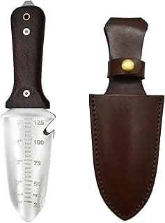 TONMA Hori Hori Garden Knife [Made in Japan] Heavy Duty Stainless Steel Japanese Hori Knife with Sheath Garden Tools, Natural Wenge Wood Handle, Full Tang, 5.5-Inch Blade