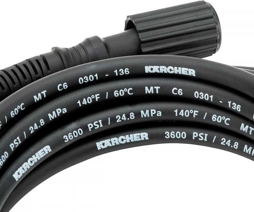 Kärcher 25' High Pressure Replacement/Extension Hose for Pressure Washers - 3600 PSI - Adapters Included - Quick Connect/M22