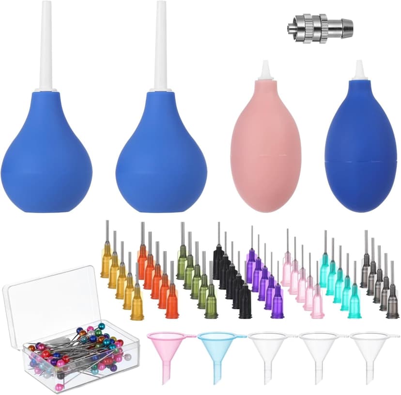 129 Pcs Pottery Tools, Ceramic Precision Tip Applicators, Pottery Slip Trailer Bottles with Needles, Filling Funnels, and Pins, Glaze Squeeze Bottle Tools, Clay Art Decorating Kit
