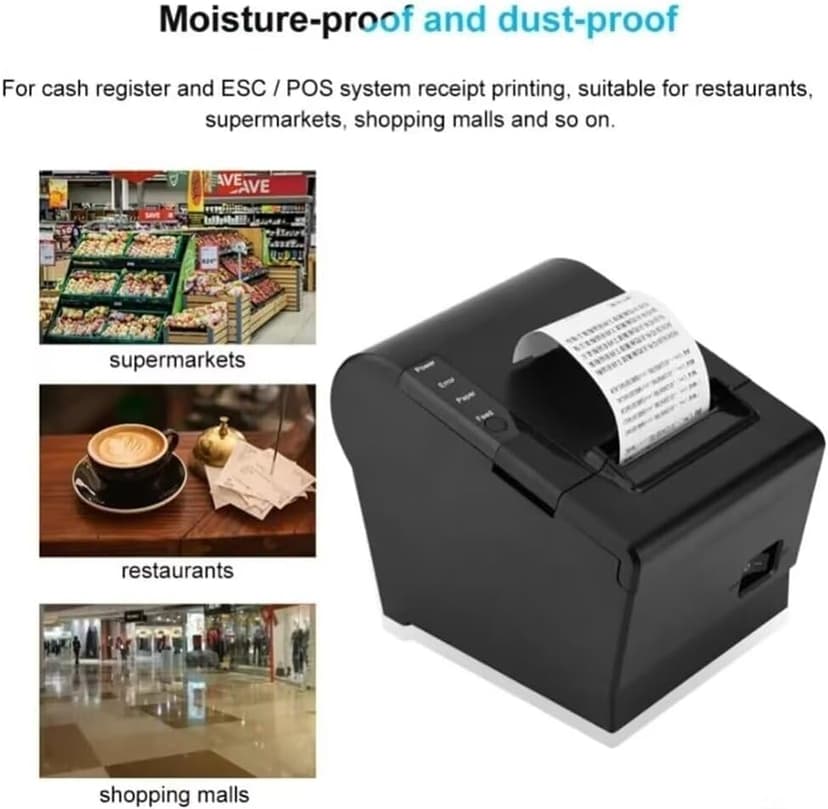 pos kithcen Printer,Bluetooth Ethernet/LAN 80mm Restaurant Auto Cutter Wireless iOS Android Thermal Receipt Bill Ticket Printer for Small Business,Support Cash Drawer (Bluetooth+LAN/Ethernet+USB)