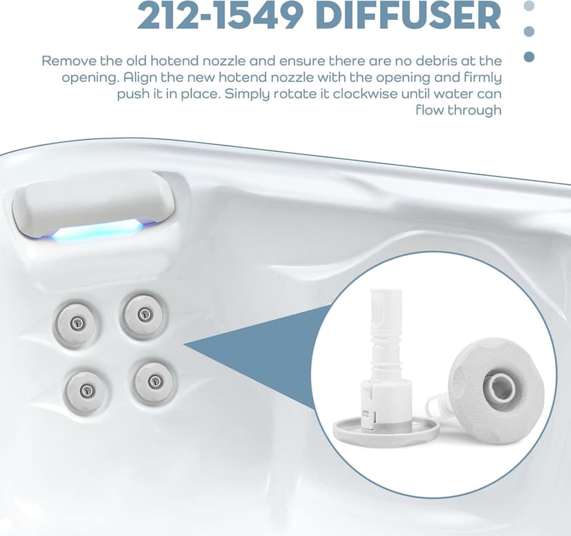 2'' Spa Hot Tub Jets Compatible with Cluster Storm Internal Directional Jet 212-1549/218-51405 Replacement for Bathtub Jets and Hot Tub (5PC)