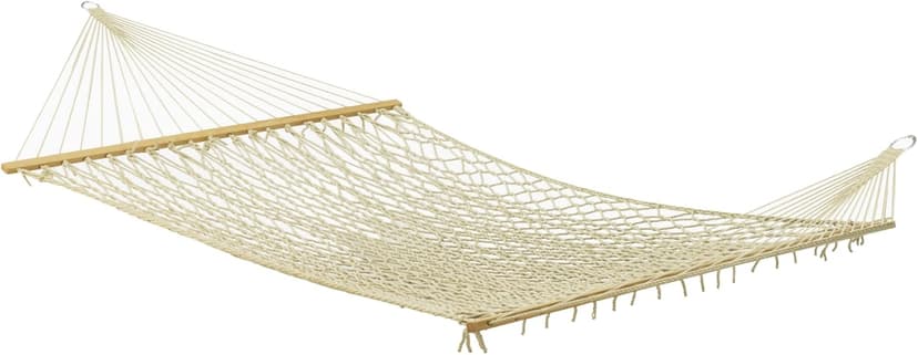 Fab Habitat Rope Recycled Polyester Hammock - Miami - Natural - Indoor/Outdoor, Quick Dry, 2 Person 400 lbs Capacity - Patio, Poolside, Backyard, Garden, Beach, Balcony - 12-14 ft Adjustable