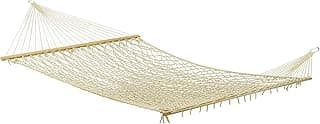 Fab Habitat Rope Recycled Polyester Hammock - Miami - Natural - Indoor/Outdoor, Quick Dry, 2 Person 400 lbs Capacity - Patio, Poolside, Backyard, Garden, Beach, Balcony - 12-14 ft Adjustable