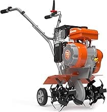 NOVUS 17-Inch Gas Tiller for Gardening, 79cc 4-Cycle Gas Engine, 2-in-1 Front Tine Tiller Cultivator, Toolless Tilling Width Adjustment, Forged Steel Tines, Integrated Transport Wheels