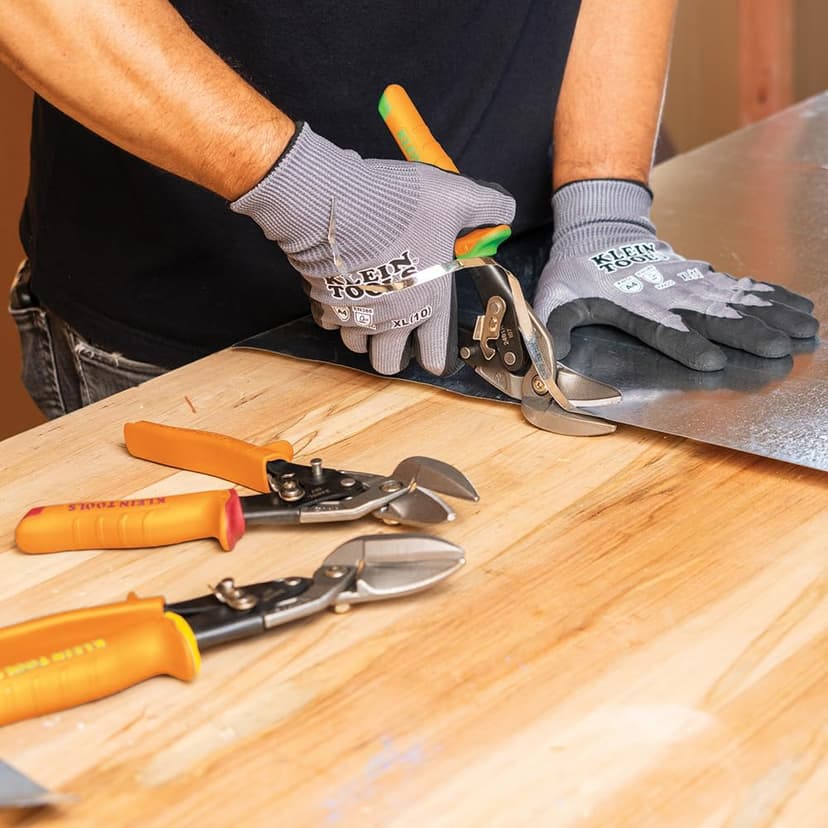 Klein Tools 2401R Right-Cutting Offset Snips, Aviation Tin Snips with Forged Blade for Precision Sheet Metal Cutting