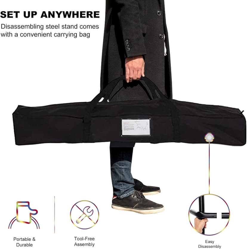 SZHLUX Double Hammock with Stand Included 450lb Capacity Steel Stand, Premium Carry Bag Included and Two Anti Roll Balance Beam