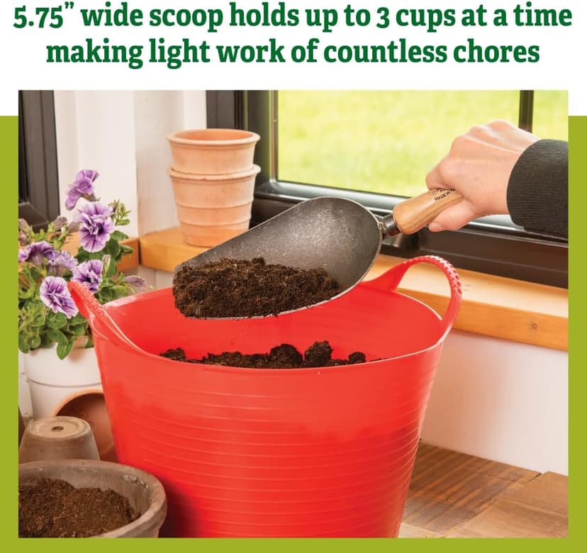 Gardener’s Supply Company Lifetime Super Scoop | Heavy-Duty Steel Garden Multi-Use Oversized Scooping Tool | for Potting Plants, Gardening, Scooping Soil, Dog Food & More!