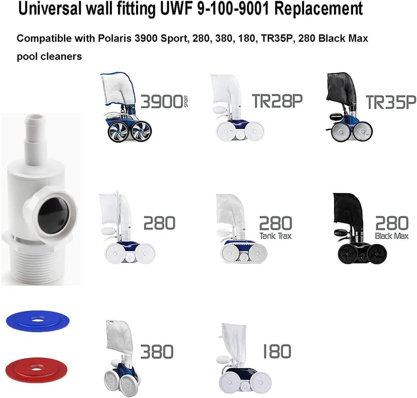 ATIE Pool Cleaner Universal Wall Fitting UWF Connector Assembly 9-100-9001/Wall Fitting Complete EW22 Replacement for Zodiac Polaris 280 380 3900 Sport and Pentair Legend Letro Platinum Pool Cleaners