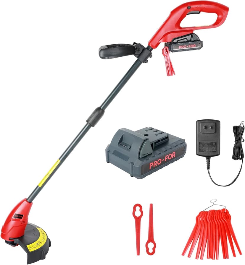 20V Max Cordless Grass Trimmer with Nylon Blade, 2-in-1 Stringless Trimmer & Lawn Edger, Lightweight Weed Wacker for Efficient Yard Maintenance