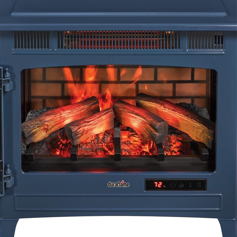 duraflame Freestanding Electric Fireplace Stove Heater with 3D Flame Effect for 1,000 Sq. Ft. Room, Navy