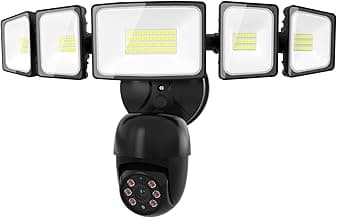 iMaihom Floodlight Camera Outdoor, 2K QHD Smart Home Security Cam with Motion-Activated, 5500LM Brightness 5 Heads Light, 360° Pan & Tilt, 2-Way Audio, Cloud/SD Storage, Color Night Vision