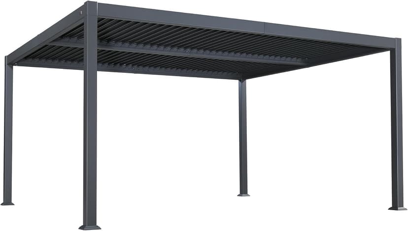 PURPLE LEAF Louvered Pergola 13' x 15' Large Patio Aluminum Pergola Modern Outdoor with Adjustable Roof for Deck Garden Yard Hardtop Gazebo