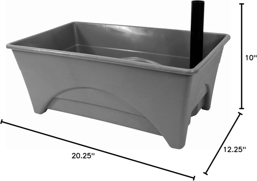 Emsco Group Start Pickin' Raised Bed Grow Box – Self Watering and Improved Aeration – Starter Box or Small Herb Garden Growing - 10" Bed - 12x20 Growing Area - Slate