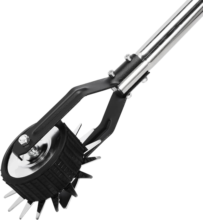 Wheel Rotary Edger Manual Lawn Tool for Sidewalk Edger Rotary Wheel Rotary Wheel Manual Edger Lawn Tool Strong 4 Sections Stainless Steel Handle