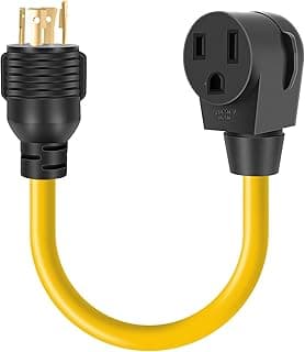 Welder Adapter Plug Cord, L14-30P Twist-Lock Male to 6-50R Female, 4 Prong to 3 Prong Generator to Welder Adapter Power Cord, 1.5FT