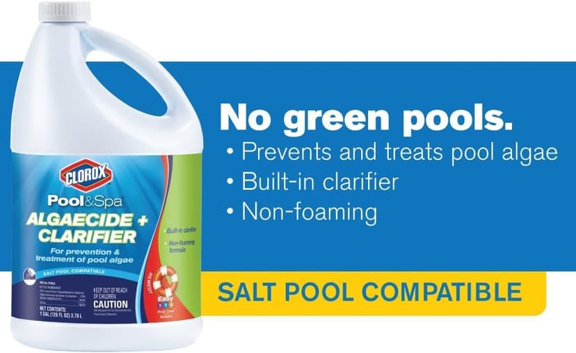 Clorox® Pool&Spa™ Swimming Pool Algaecide and Clarifier, Prevents and Treats Pool Algae, Clears Water, 128 Fl Oz (Pack of 1)