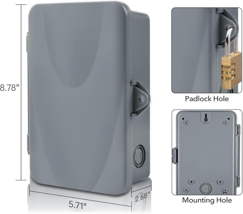 BN-LINK Pool Pump Timer, Outdoor Mechanical Timer Box, Heavy Duty 24 Hour Programmable, 2HP 40A Max, 120, 240, 277 VAC, for Pool Pump, Water Heater, Fans, SPA, ETL Listed