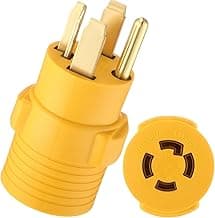 Kanayu 4 Prong 30 Amp Dryer Adapter Compatible with NEMA 14-30P to L14-30R, 4 Prong Dryer Outlet to Generator Locking Plug Adapter Welder Generator EV Charger Cord Adapter