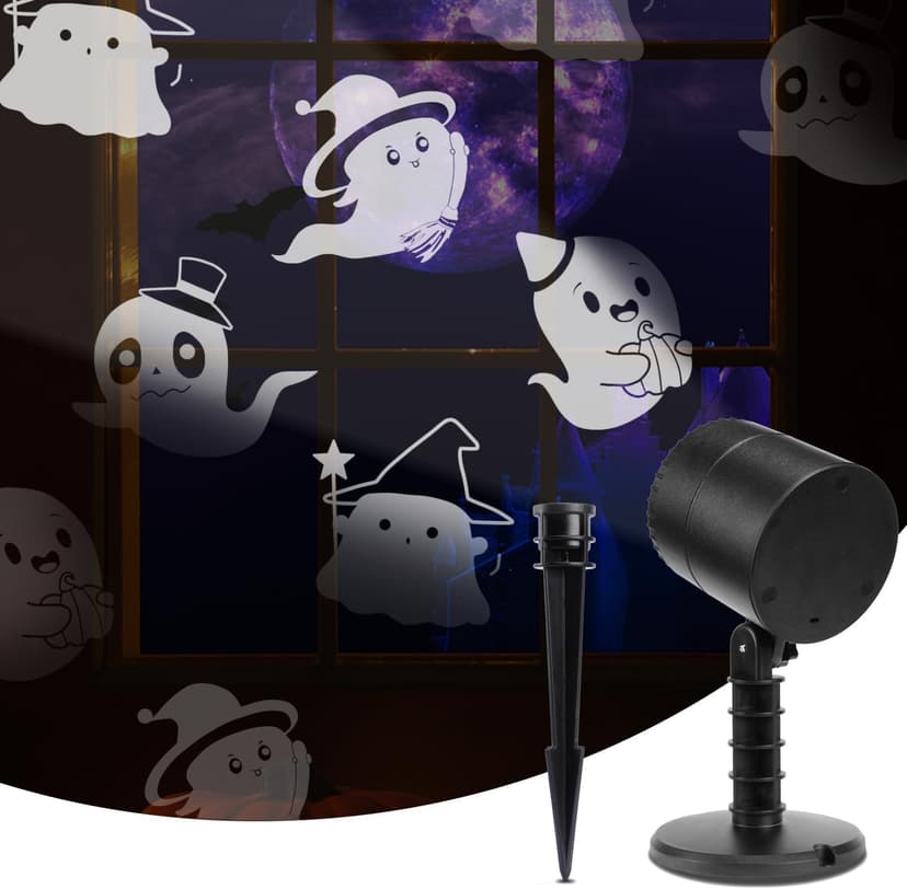 Halloween Projector Lights, LED Halloween Decoration,Ghost Rotating Projector Lights, Indoor Outdoor Landscape Night Light for Home Thealter, Ceiling, Room, Patio, Garden, Yard Stake, Bedroom Decor