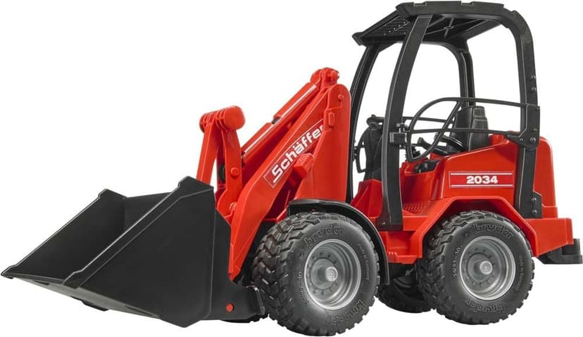 Bruder 02190 Schaeffer Compact Frontloader 2630 Tractor for Realistic Farm and Construction Pretend Play
